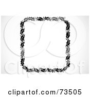 Royalty Free RF Clipart Illustration Of A Black And White Holly Border Frame
