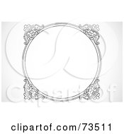 Royalty Free RF Clipart Illustration Of A Black And White Blank Text Box Border Version 23