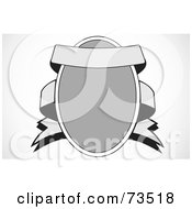 Royalty Free RF Clipart Illustration Of A Black And White Oval Frame With A Banner