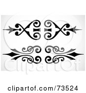 Royalty Free RF Clipart Illustration Of A Digital Collage Of Black And White Border Design Elements Version 11