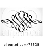 Royalty Free RF Clipart Illustration Of A Black And White Intricate Swirl Design Element
