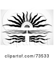 Royalty Free RF Clipart Illustration Of A Digital Collage Of Black And White Solar Elements