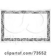 Poster, Art Print Of Black And White Swirly Border - Version 10