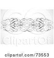Royalty Free RF Clipart Illustration Of A Black And White Elegant Swirly Border Design Element