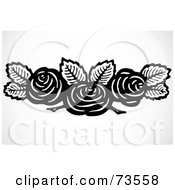 Poster, Art Print Of Black And White Rose And Leaf Header