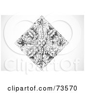 Royalty Free RF Clipart Illustration Of A Black And White Vintage Floral Diamond Design