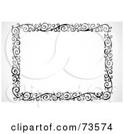 Poster, Art Print Of Black And White Swirly Border - Version 9