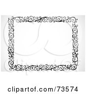 Royalty Free RF Clipart Illustration Of A Black And White Swirly Border Version 9