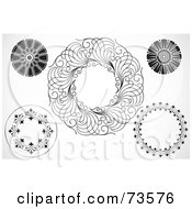 Royalty Free RF Clipart Illustration Of A Digital Collage Of Black And White Circle Designs