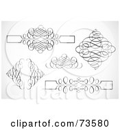 Royalty Free RF Clipart Illustration Of A Digital Collage Of Black And White Border Design Elements Version 10