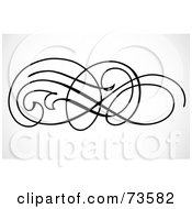 Royalty Free RF Clipart Illustration Of A Black And White Swirly Scroll Border Design Element