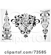 Royalty Free RF Clipart Illustration Of A Digital Collage Of Elegant Black And White Elements by BestVector