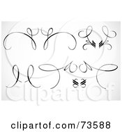 Royalty Free RF Clipart Illustration Of A Black And White Digital Collage Of Swirly Designs Version 1