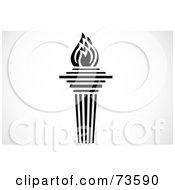Royalty Free RF Clipart Illustration Of A Black And White Burning Torch