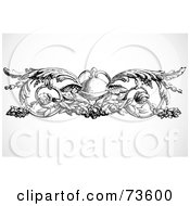 Royalty Free RF Clipart Illustration Of A Black And White Floral Border Design Element Version 17