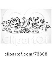 Royalty Free RF Clipart Illustration Of A Black And White Dove Border Design Element