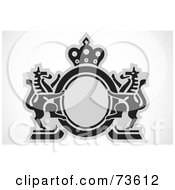 Royalty Free RF Clipart Illustration Of A Black And Gray Lion Crest Design by BestVector
