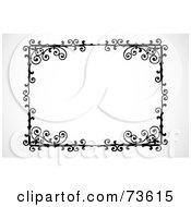 Royalty Free RF Clipart Illustration Of A Black And White Swirly Border Version 6