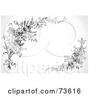 Poster, Art Print Of Black And White Floral Corner Elements