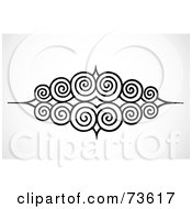 Royalty Free RF Clipart Illustration Of A Black And White Circular Swirl Border Design Element