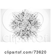 Royalty Free RF Clipart Illustration Of A Black And White Vintage Ornamental Floral Cross Design