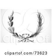 Royalty Free RF Clipart Illustration Of A Black And White Olive Branch Laurel