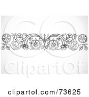 Poster, Art Print Of Black And White Floral Border Design Element - Version 15