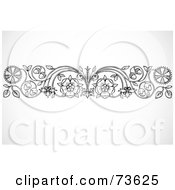 Royalty Free RF Clipart Illustration Of A Black And White Floral Border Design Element Version 15