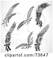 Royalty Free RF Clipart Illustration Of A Digital Collage Of Black And White Feathers by BestVector