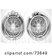 Royalty Free RF Clipart Illustration Of A Digital Collage Of Black And White Oval Money Elements