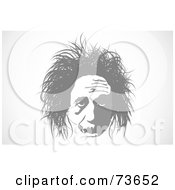 Royalty Free RF Clipart Illustration Of A Albert Einsteins Face In Gray by BestVector
