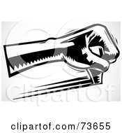 Royalty Free RF Clipart Illustration Of A Black And White Hand Shifting A Manual Car by BestVector