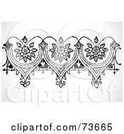 Poster, Art Print Of Black And White Floral Border Design Element - Version 14