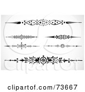 Royalty Free RF Clipart Illustration Of A Digital Collage Of Black And White Border Design Elements Version 4