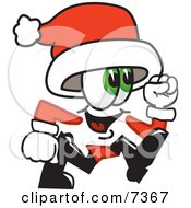 Poster, Art Print Of Santa Claus Mascot Cartoon Character Running