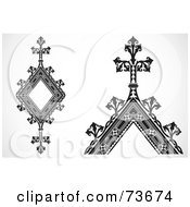 Royalty Free RF Clipart Illustration Of A Digital Collage Of Black And White Triangle Design Elements by BestVector