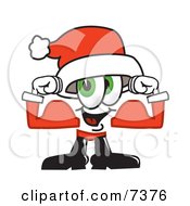 Poster, Art Print Of Santa Claus Mascot Cartoon Character Flexing His Arm Muscles