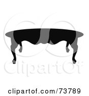 Royalty Free RF Clipart Illustration Of A Black Silhouette Of A Wooden Ornate Coffee Table