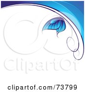 Royalty Free RF Clipart Illustration Of A Blue Butterfly Over Waves With White Text Space by elena