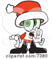 Poster, Art Print Of Santa Claus Mascot Cartoon Character Whispering And Gossiping