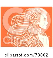 Royalty Free RF Clipart Illustration Of A Beautiful Orange And White Woman With Long Hair Flowing Behind Her by elena #COLLC73802-0147