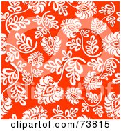 Poster, Art Print Of Seamless Background Of White Flowers And Stems On Red