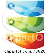 Poster, Art Print Of Digital Collage Of Blue Green And Red Globe Communication Banners
