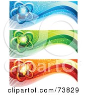 Poster, Art Print Of Digital Collage Of Blue Green And Red Communication Globe Banners