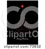 Royalty Free RF Clipart Illustration Of A Merry Christmas Greeting Under A Sparkled Christmas Tree On Black by MilsiArt