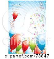 Poster, Art Print Of Swirly Vortex Of Colorful Balloons And Confetti Over Blue