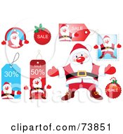 Poster, Art Print Of Digital Collage Of Santa And Christmas Retail Tags