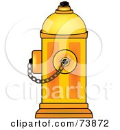 Royalty Free RF Clipart Illustration Of A Yellow Fire Hydrant With A Chain