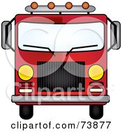 Poster, Art Print Of Dark Red Fire Engine Driving Forward