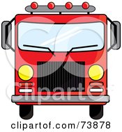 Poster, Art Print Of Red Fire Truck Driving Forward